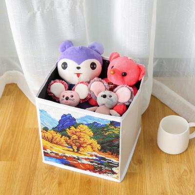 China 2010 Traditional Special New Arrival 5D DIY Crystal Autumn Landscape Diamond Painting Products Storage Box Bag for sale