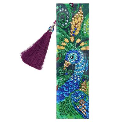 China Hot Selling Eco Peacock Diamond Painting DIY Bookmark Products Cross Stitch Mosaics Handmade Crafts for sale