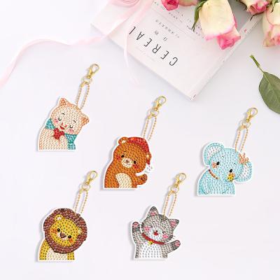 China New Diamond Embroidery Keyring Bag Diamond Art Special Shaped Diamond Painting Eco Key Chains for sale