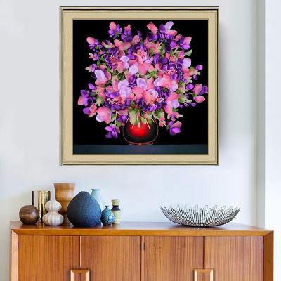 China DIY Impressionist Newcomer Flowers Beautiful Landscape Ribbon Embroidery Cross Stitch Paintings for sale