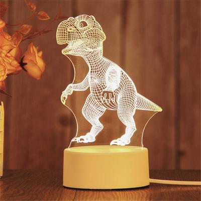 China Home Decoration Creative 3D Animal Imagine Night Light Button Switch Bedroom Study Plug In Led Night Light Gift Simple Desk Lamp for sale