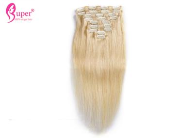 China Real Thick 100 Remy Human Hair Extensions Clip Ons Peruvian Straight Hair Bundles for sale