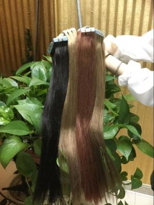 China Cinta de la Virgen del colorante de 100 seres humanos en bebé del pegamento de las extensiones del pelo 12 pulgadas - 30 pulgadas en venta