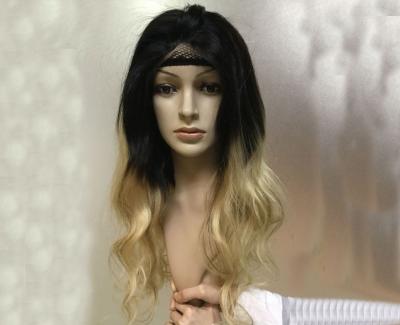 China raíz oscura de las pelucas de cordón 1B del cabello humano de Ombre de las pelucas reales llenas rubias del pelo al negro natural en venta