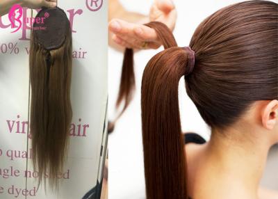 China Single Donor Wrap Around Drawstring Ponytail Extension Human Hair 10 To 30 Inch for sale