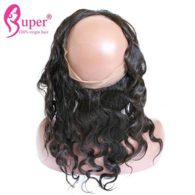 China Densidad del 130% onda brasileña frontal del cuerpo de 360 del grado del cordón extensiones del pelo sin suave y liso químicos en venta