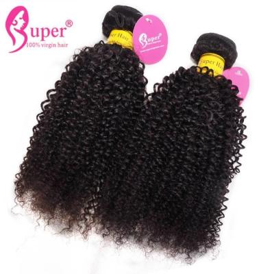 China Pelo rizado rizado alineado cutícula del pelo de la Virgen del Afro negro de la armadura/profundamente de los Peruvian de la onda del cuerpo en venta