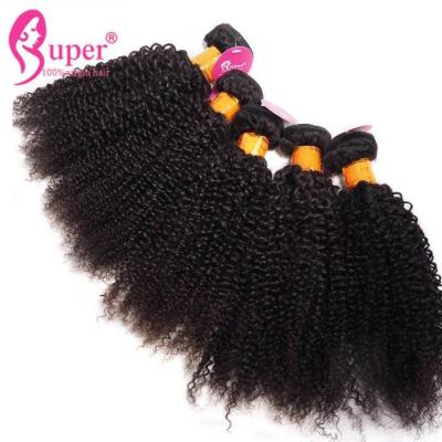 China Natural Black Peruvian Hair Weave Bundles Afro Kinky Curly Machine Double Weft for sale