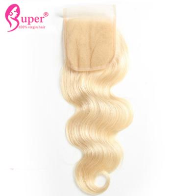 China Grade 9A Brazilian 100 Human Hair Lace Front Closure With Blonde No Tangling for sale