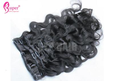 China Peruvian 3 paquetes del clip de la Virgen en clip de las extensiones del pelo en onda del cuerpo de los pedazos del cabello humano en venta