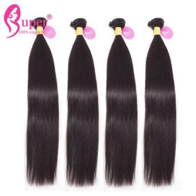 China Extensiones malasias negras humanas reales 100g del pelo de la Virgen recta de seda ningún olor en venta