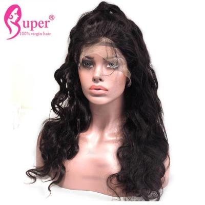 China Black Full Lace Remy Human Hair Wigs 180 Density Human Cuticle Aligned Hair Body Wave Adjustable Strap for sale