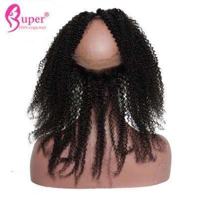 China Alise do Afro natural cru do cabelo 4c do fechamento do cabelo humano cutícula frontal encaracolado perverso alinhado à venda