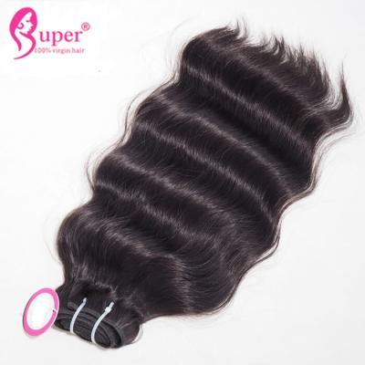 China Solo indio humano del pelo de Remy de la Virgen ondulada del 100% dibujado para las mujeres negras en venta