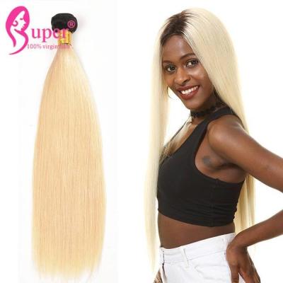 China 1B/613 Straight Dark Root to Blonde Ombre Mixed Color Hair Extensions for sale