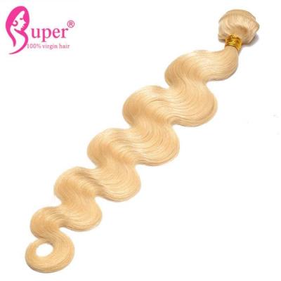 China Extensiones del cabello humano del platino de la trama del pelo rubio de la onda del cuerpo del trato de los paquetes en venta