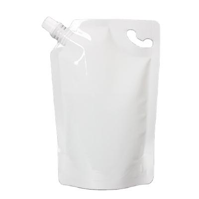 China 140x220+40mm 500ml Doypack Moisture Proof White Spout Pouch Bag With Handle for sale