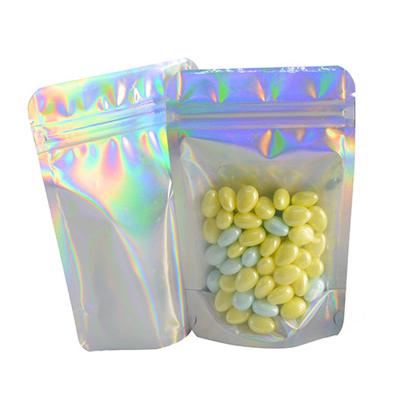 China Barrier 110x160+30mm Plastic Resealable Ziplock Laser Hologram Packaging Bag Pouch For Food for sale