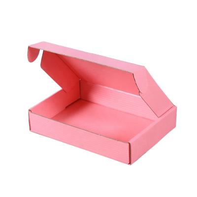 China Materials 25*20*7cm Accepted Custom Logo Pink Mail Box Shipping Boxes For Clothing for sale