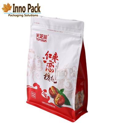 China Zipper Bottom Plastic Box Food Packaging Bags Pockets For Date for sale