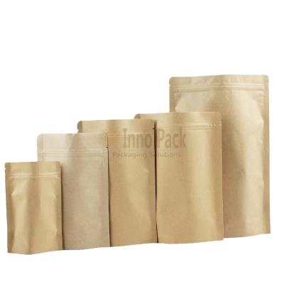 China Moisture Proof Custom Printed Biodegradable Kraft Paper Bags Stand Up Coffee Pouch With Valve for sale