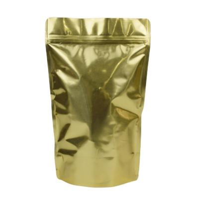 China Moisture Proof Light Gold Printed Reusable Zip Packaging Mylar Bags for sale