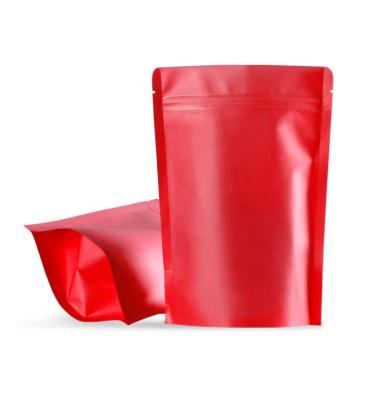 China Coffee Tea Wrapping Paper Moisture Proof Fast Shipping Red Printed Stand Up Pouch With Zipper Top for sale