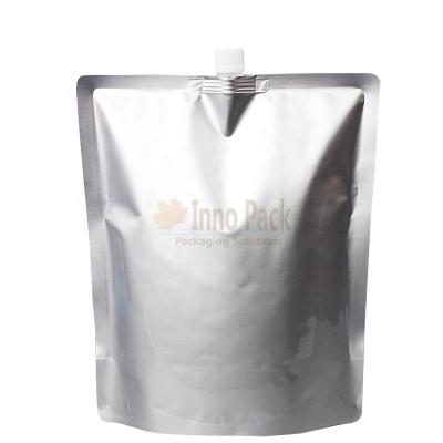 China Moisture Proof 28*29+5cm High Barrier Feature 28*29+5cm Silver Center Spout Pouch For Wine for sale