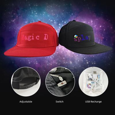 China APP Control Scrolling Message LED Display Sporty Led Message Hat Led Message Hat With USB Charging for sale