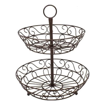 China 2020 Viable New Multi Function Home Decor Metal Wire Fruit Basket For Kitchen Dining Room Living Room for sale