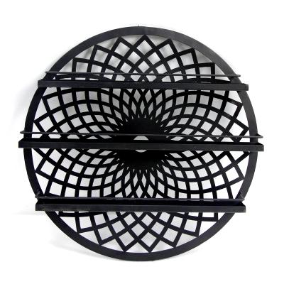 China FUHUA New Design 3 Tier Metal Nail Polish Round Nail Polish Display Rack Viable Wall Mounted Rack Stand for sale