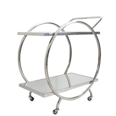 China New Stainless Steel Trolley Easy 2 Layers For Hotel Restaurant Bar Cart for sale