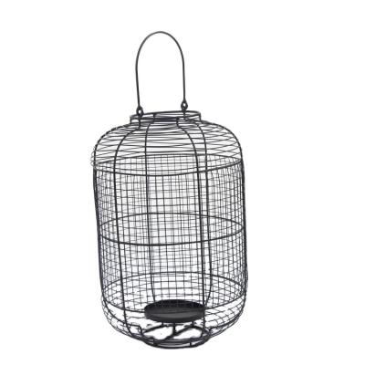 China FUHUA Suitable Metal Lantern Candle Holder Large Wire Candle Black Lantern for sale