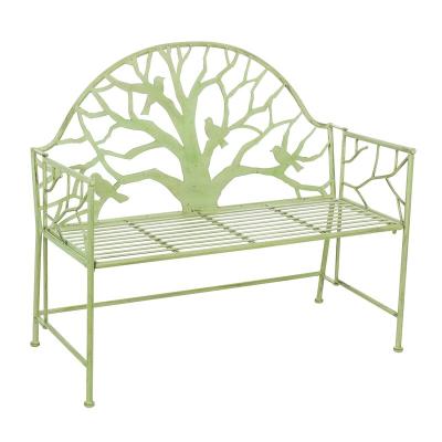 China Green Color Modern Design Cheap Price Cast Iron Rustic Tree Garden Bench For Garden Patio for sale