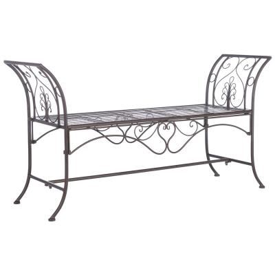 China Brown Color Modern Design Cheap Price Cast Iron Rustic Garden Bench For Garden Patio for sale