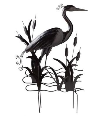 China 2021 Art Decor New Arrival Metal Heron Garden Stake for Garden and Patio Decoration for sale