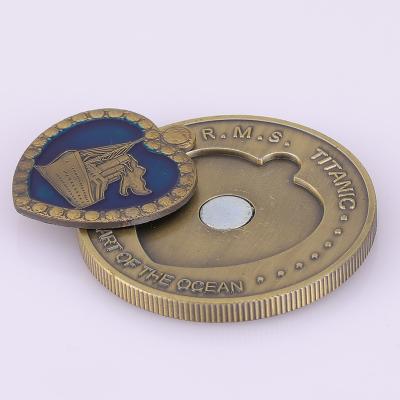 China America Old Stain Animation Memorial Relief Brass Silver Coins Made Of Zinc Alloy Old Commemorative Coins for sale