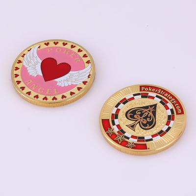 China Custom Europe Good Luck Souvenir Gaming Metal Poker Chip Token Coin for sale