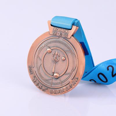 China China Wholesale Customized Logo Blank Gold Silver Medals Metal Custom Sports Running Marathon Medal for sale