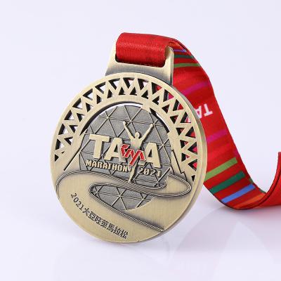 China Cheap Empty Ribbon Gold Silver Bronze Sports Medals Custom China Metal Medal for sale