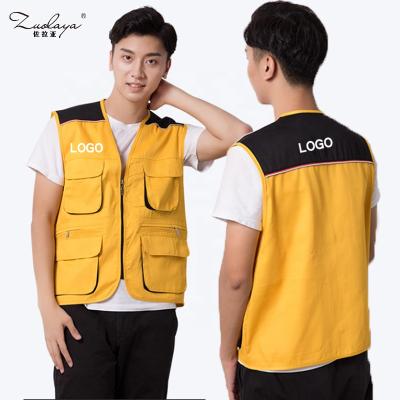 China QUICK DRY in stock can be customed safety vest colorful breathable workwear outdoor vest with pockets for sale