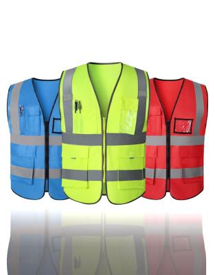 China Factory QUICK DRY In Stock Customized Outdoor Logo Safety Reflective Vest High Quality Polyester Wholesale for sale