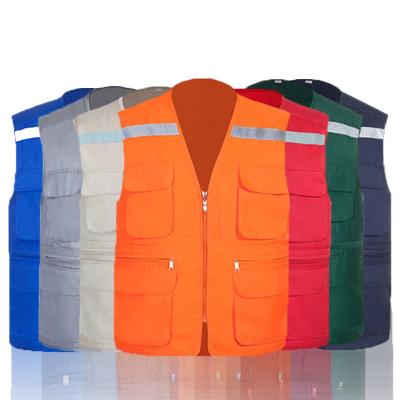 China Safety Anti-pilling Outdoor Fishing Vest Colorful Workwear Jacket With Pockets for sale