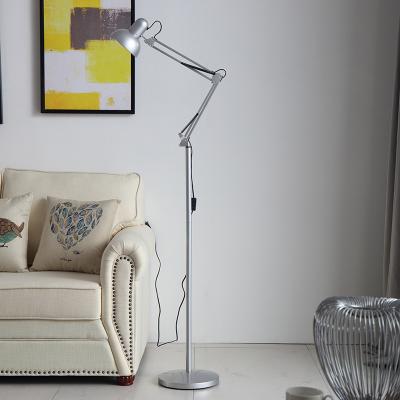 China American factory supply metal floor lamp swing arm task lamp support minimalist direct floor double arm for sale