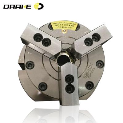 China Good Strength 3 Jaw Steel Clamping Chuck Through Hole Vertical Lathe Chuck for sale