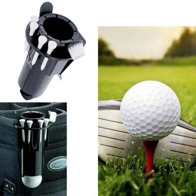 China Golf Ball Holder Golf Ball Holder Tee Holder Clip Caddy with Nylon Brush Divot Tool for sale