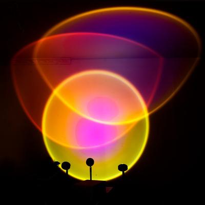 China Pretty New Button Factory Price (Customizable Dimming) Various Using Sunset Rainbow Projector Lamp Led Sunset Wall Decoration Light for sale