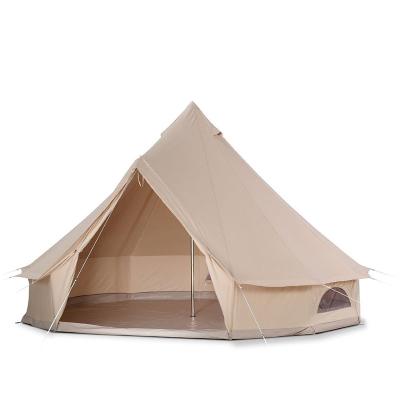 China Tube Type Cotton Canvas Pyramid Outdoor Bell Tube Tent Large Tent Stake Arab Desert 4M Tent Mongolian Yurt for sale