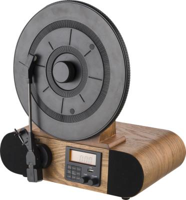 China Handmade wooden cabinet turntable with alarm clock function, FM radio, USB player TR-W342 for sale