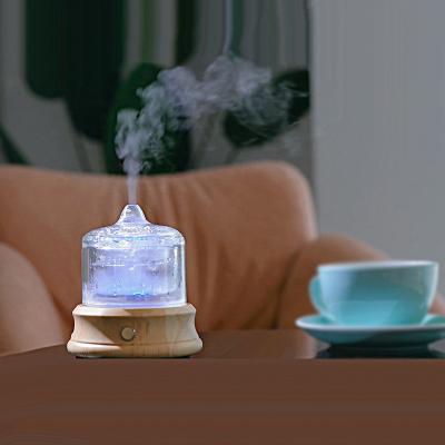 China Eco-Friendly / No plastic Unique products to sell personal humidifier USB wood base pure glass diffuser plastic free for sale